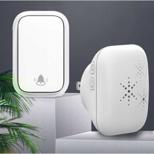 Set sonerie wireless cu transmițător și receptor, alb - Sonerii