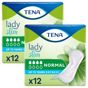 Tena Lady Slim Normal Подложки за инконтиненция, 2 x 12 броя - Tena Подложки за инконтиненция