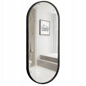 Veľké oválne zrkadlo do kúpeľne s čiernym rámom 100x50 cm - Kúpeľňové zrkadlá