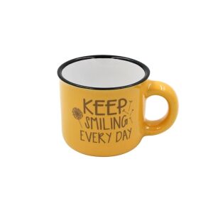 Nekupto hrnček na espresso 80 ml, keramický, žltý, s nápisom "KEEP SMILING KAŽDÝ DEŇ" 137246778 - Servírovanie