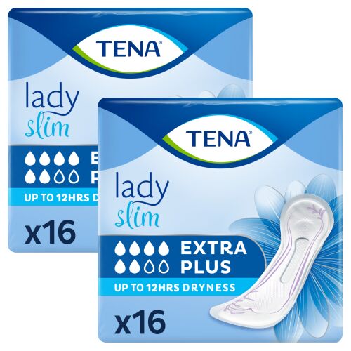 Две опаковки Tena Lady Slim Extra Plus подложки за инконтиненция, общо 32 броя