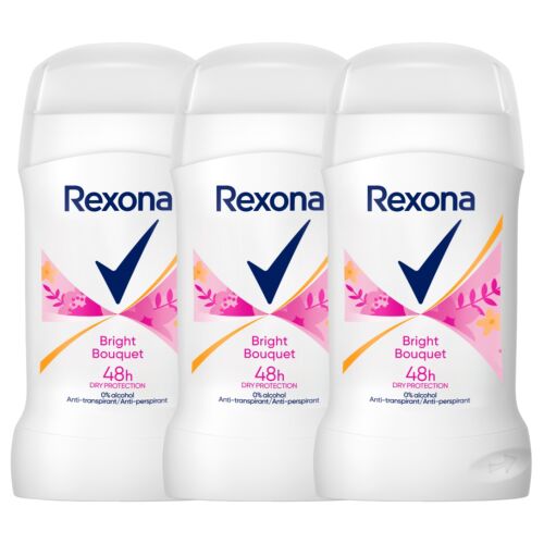 Rexona Bright Bouquet Antiperspirant Stick, balenie 3 kusov