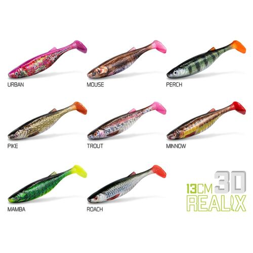 DuoPACK BOX Delphin Realix 3D / 6 x 2 db - 13cm / Roach 147388179 - Gumicsali és twister