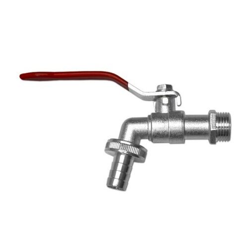 Kerti csap nikkelezett 3/4 col, golyós, bekötés 3/4 col, 1/2 col tömlővéggel