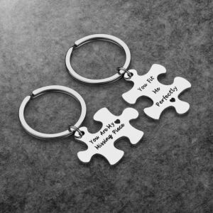 Missing Piece kulcstartó szett szerelmeseknek, barátoknak és családtagoknak a szeretet üzenetével