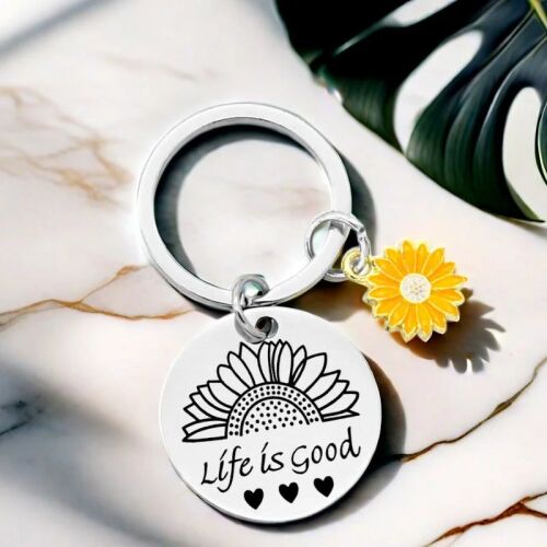 "Life is Good" kulcstartó virággal a barátoknak és a családnak, többszínű 137267312