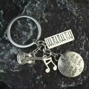 Zenész kulcstartó "Rhythm on the keys" a zene szerelmeseinek és művészeknek, ezüst