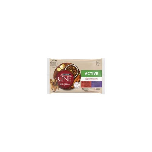 Purina ONE MINI Active nedves kutyaeledel marhával és kacsával 4 x 85 g