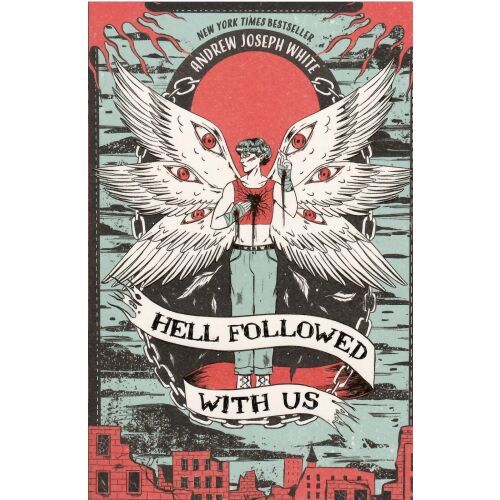 Andrew Joseph White: Hell Followed With Us könyvborító. Benji, a transz fiú egy kultusz elől menekül egy posztapokaliptikus világban. - Idegennyelvű könyv