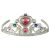 Princess Tiara with Gems, Silver Crown for Girls