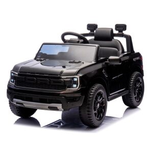 Fekete Ford Ranger Raptor elektromos kisautó gyerekeknek, ferde nézet - R-Sport