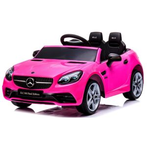 Rózsaszín Mercedes SLC 300 elektromos kisautó gyerekeknek, elülső, szögletes nézet - R-Sport