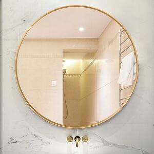 Großer runder Industriesspiegel für Badezimmer, goldfarben, 70 cm 137281395 - Badezimmermöbel