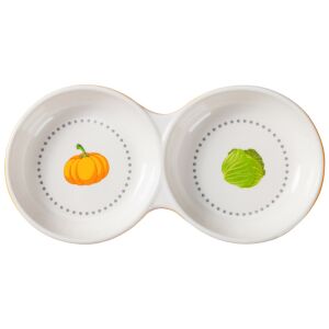 Podwójna ceramiczna miska dla małych zwierząt Navaris, widok z góry - Zwierzęta gospodarskie