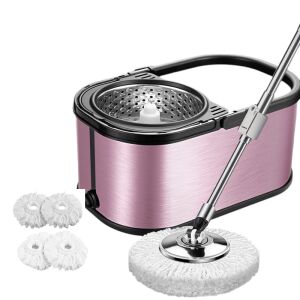 Arvada MagicClean Edelstahl-Schleudermopp-Eimer-Set mit Moppkopf-Nachfüllpackungen - Felmosó