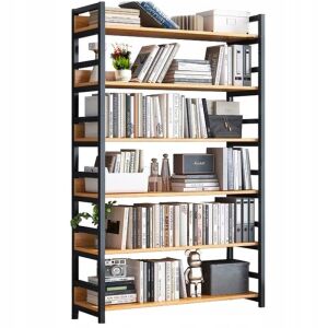 INDUSTRIELLER RUSTIKALER STEHENDER BÜCHERREGAL 6 REGALE BÜCHERLEITER 174 CM