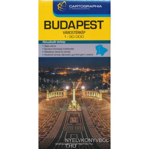Budapest várostérkép 1:30 000 Cartographia - részletes utcai és közlekedési útmutató - Térkép és útikönyv