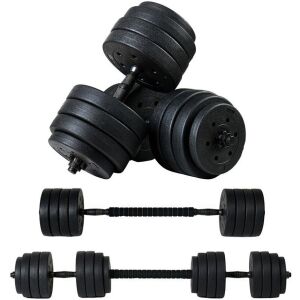 Funfit 4in1 Adjustable 40kg Bitumen Dumbbell Set 2x20kg #black