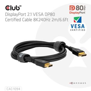 CLUB3D CAC-1094 DisplayPort kábel 2 M Fekete 137304459 - Club3D