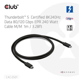 Cablu Club3D Thunderbolt 5 USB-C - Cabluri Thunderbolt