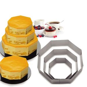 Set 3 forme hexagonale tort ABYZ™ 19.5/15/10 cm, 4.5 cm inaltime pentru copt, decorat si creat deserturi unice 137317671 - Forme de coacere