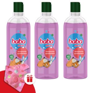 Baba dječji šampon miris jagode 3x400ml s besplatnim turbanom za kosu - Baba