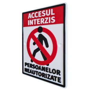 Предупредителен знак "ЗАБРАНЕН ДОСТЪП ЗА НЕАВТОРИЗИРАНИ ЛИЦА" NEXTLY, предупредителен знак от PETG, 3D печат, обемни букви, устойчив на UV/вода/удар,... 137319359 - Безопасност и здраве при работа