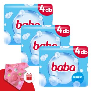 Săpun Baba Lanolină, set 12 bucăți cu turban de păr cadou - Baba