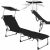 Depreciated! - Springos garden lounger with awning, folding, 120kg - Black 137322011