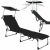 Depreciated! - Springos garden lounger with awning, folding, 120kg - Black 137322011