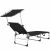 Depreciated! - Springos garden lounger with awning, folding, 120kg - Black 137322011