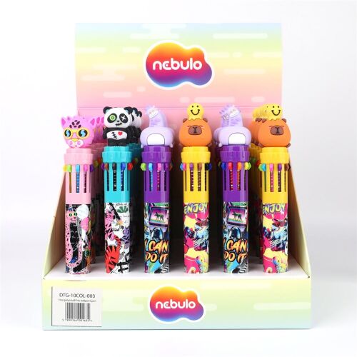 Nebulo funny animals 10 színű golyóstoll készlet