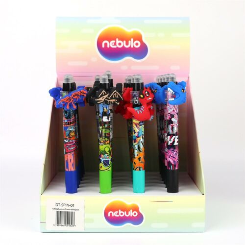 Nebulo Radírozható Zselés Tollak Dinoszaurusz Figurával, 24 darabos Display