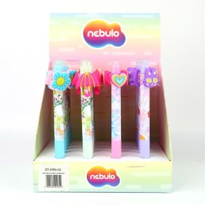 Nebulo radírozható zselés tollak tavaszi csecseberével, 24 db-os display - Nebulo