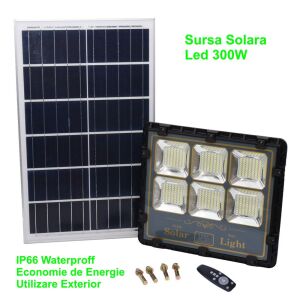 Reflektor LED 300W z panelem słonecznym, IP66 wodoodporny, energooszczędny, do użytku zewnętrznego - Zewnętrzna lampa dekoracyjna