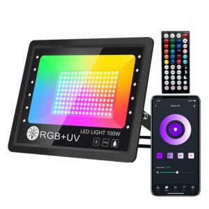 Proiector LED RGBCW 100W ze zdalnym sterowaniem i sterowaniem za pomocą aplikacji na smartfona - Zewnętrzna lampa dekoracyjna