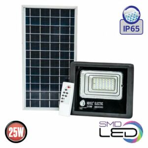 HZ 25W Solarny Reflektor LED z Pilotem, 6400K, Czarny - Zewnętrzna lampa dekoracyjna