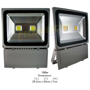 Reflektor LED 100W, 2700K Ciepła Biała Barwa, Oświetlenie Zewnętrzne - Zewnętrzna lampa dekoracyjna