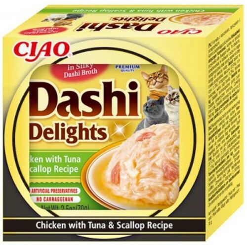 Inaba Cat Churu Dashi Delights - csirke-tonhal-fésűkagyló 70 g 137338868