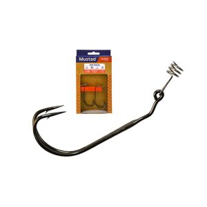 MUSTAD FROG DOUBLE HOOK - 2X STRONG 3.5G BLACK NICKEL 4/1 2DB/CS 147236530 - Mustad