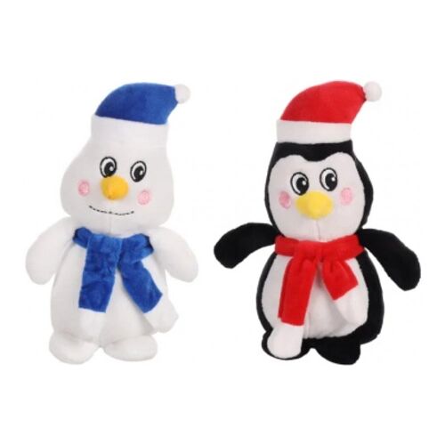 Flamingo karácsonyi plüssjátékok - hóember/pingvin 1 db