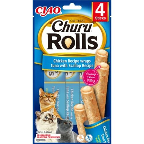 Inaba Cat Churu Rolls - tonhal fésűkagylóval 4 x 10 g 137342935