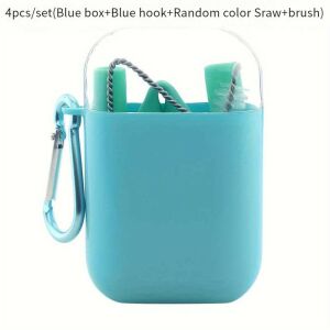 4db Szilikon Szívószál Készlet Tokkal 137349282 - Szívószál