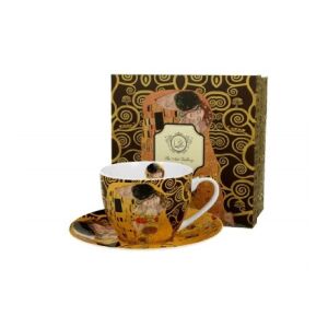 family csésze+alj porcelán 250ml klimt kiss brown 137352103 - Teáscsésze