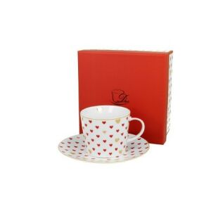 family csésze+alj porcelán 250ml szív apró 137352107 - Teáscsésze