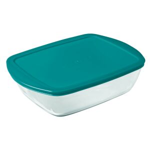 Pyrex COOK&amp;STORE téglatest sütőtál+műa.tető 23x15x6,5cm 1,1l