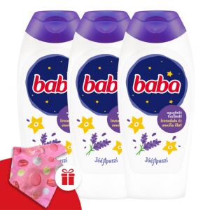 Baie de duș pentru copii Lavandă și vanilie 3x400ml + Turban cadou pentru copii