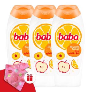 Baba Mleko i Owoce Żel pod prysznic 3x400ml z turbanem na włosy gratis - Baba