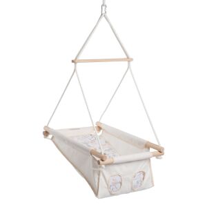 Бебешка люлка Chill and Smile Natúr Virágszál висяща, пълен изглед на естествения дизайн. - Вътрешна бебешка количка