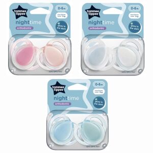 Tommee Tippee Night Játszócumi - 0-6 hó, Pasztell, 2 db 137357029 - Tommee Tippee